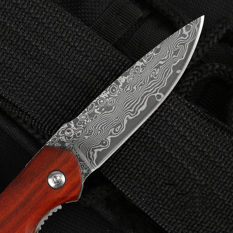 Koch Knives Handmade Small Damascus Folding Knife KKD085