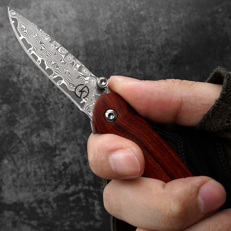Koch Knives Handmade Small Damascus Folding Knife KKD085