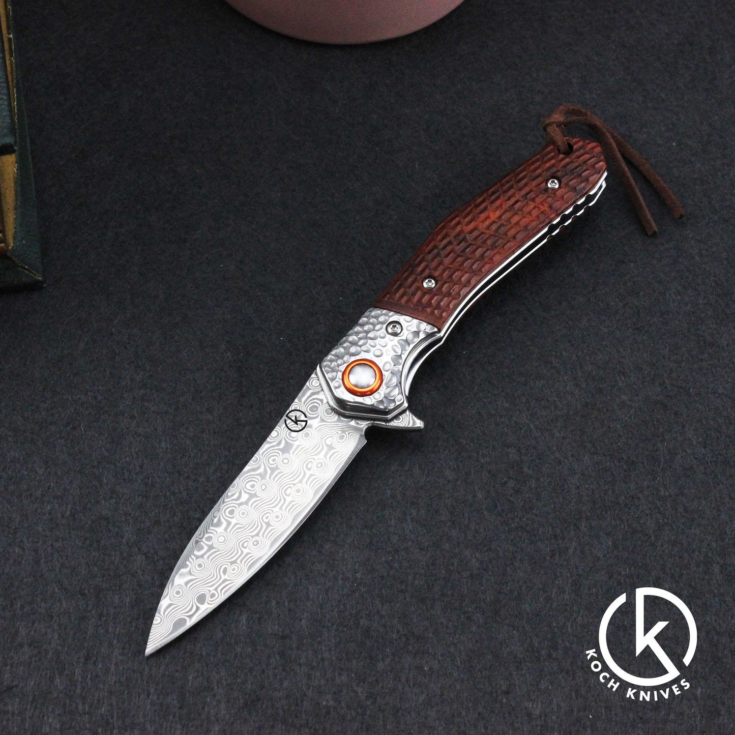 Koch Knives Premium Stainless Damascus KKGT307BR Folding Knife