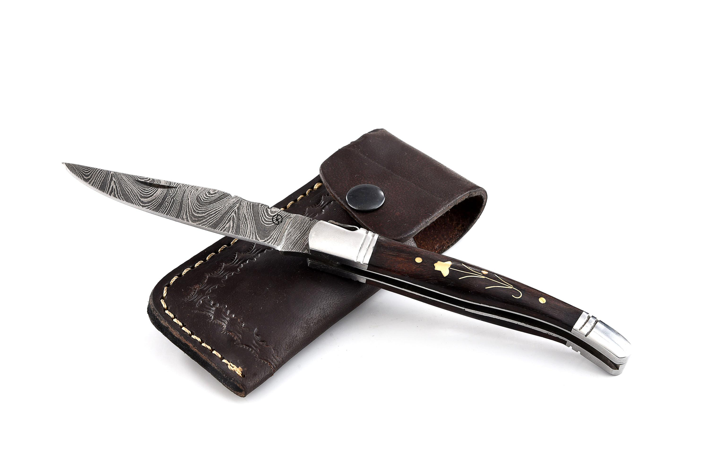Laguiole – Damascus Steel – Folding Daily Use Tool – 28C-14D