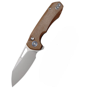 Remette RT-Camel 14C28N Stainless Steel Folding Utility Tool - Brown Micarta - RTCMLF