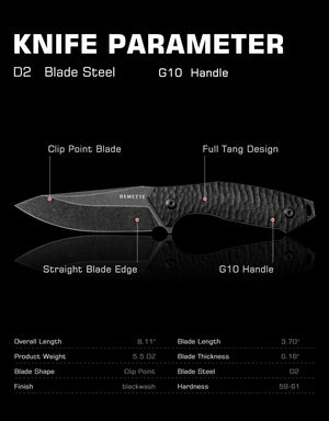 Remette – D2 Steel – Fixed Daily Use Tool – RTAS-A