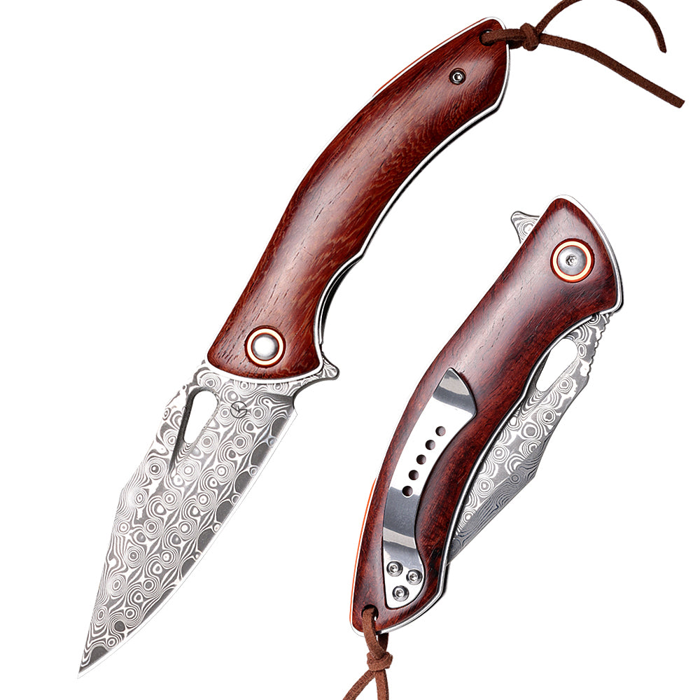 Koch – Handmade Stainless Steel Damascus Folding Tool – KKDK001