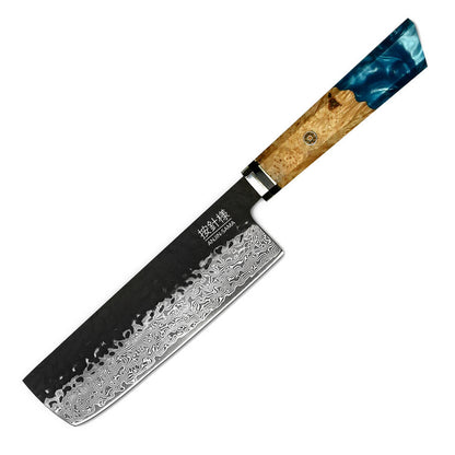 Anjin-Sama – Kurouchi Hammered Damascus - Nakiri Chef Utensil  – DMS-254C