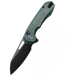 Remette RT-Camel - 14C28N Stainless Steel Folding Utility Tool - Green Micarta - RTCMLE
