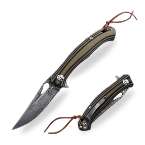 Koch – Damascus Steel – Clip Point Folding Utility – KKGT958D