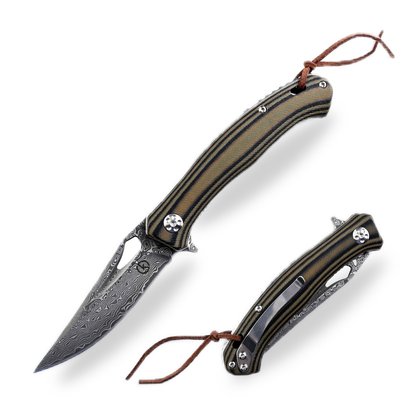 Koch – Damascus Steel – Clip Point Folding Utility – KKGT958D