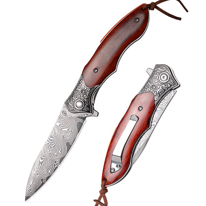 Koch – Handmade Stainless Steel Damascus Folding Tool – KKDK003