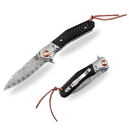 Koch – Damascus Steel – Clip Point Folding Utility – KKGT307