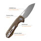 REMETTE RT-Camel 14C28N Button Liner Lock Folding Knife  RTCMLC