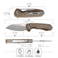 Remette RT-Camel 14C28N Stainless Steel Folding Utility Tool - Brown Micarta - RTCMLF