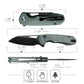 Remette RT-Camel - 14C28N Stainless Steel Folding Utility Tool - Green Micarta - RTCMLE