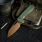 Remette RT-Camel - 14C28N Stainless Steel Folding Utility Tool - Green G-10 - RTCMLD