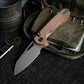 Remette RT-Camel 14C28N Stainless Steel Folding Utility Tool - Brown Micarta - RTCMLF
