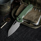 Remette RT-Camel - 14C28N Stainless Steel Folding Utility Tool - Green G-10 - RTCMLB