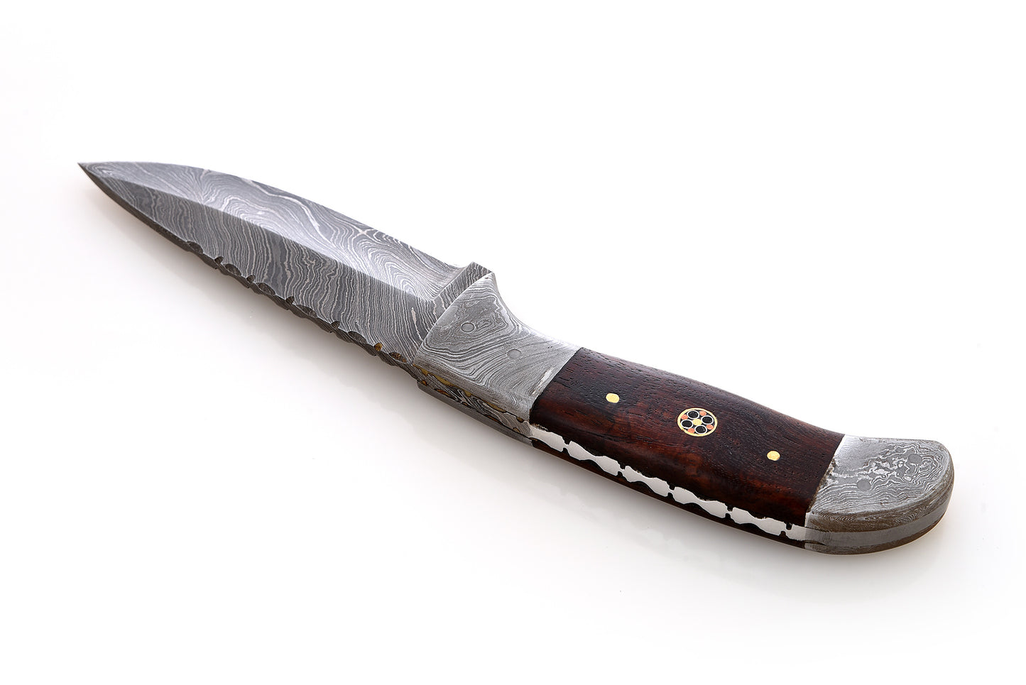 Fixed Blade Damascus Outdoor Knife, Walnut Handle/Damascus Guard KKADB61