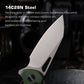 Remette RT-Camel - 14C28N Stainless Steel Folding Utility Tool - Green G-10 - RTCMLB