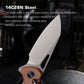 Remette RT-Camel 14C28N Stainless Steel Folding Utility Tool - Brown Micarta - RTCMLF
