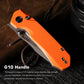 Remette RNDG3 - D2 Steel Folding Utility Tool -Orange G10