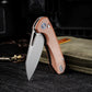 Remette RT-Camel 14C28N Stainless Steel Folding Utility Tool - Brown Micarta - RTCMLF