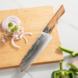 Anjin-Sama – Damascus Steel – Santoku Utensil – DMS-323H