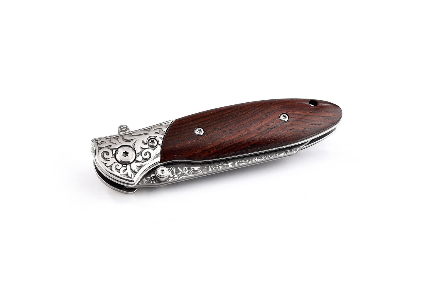 Koch Knives J179 - Sheepsfoot EDC Damascus Folding Knife