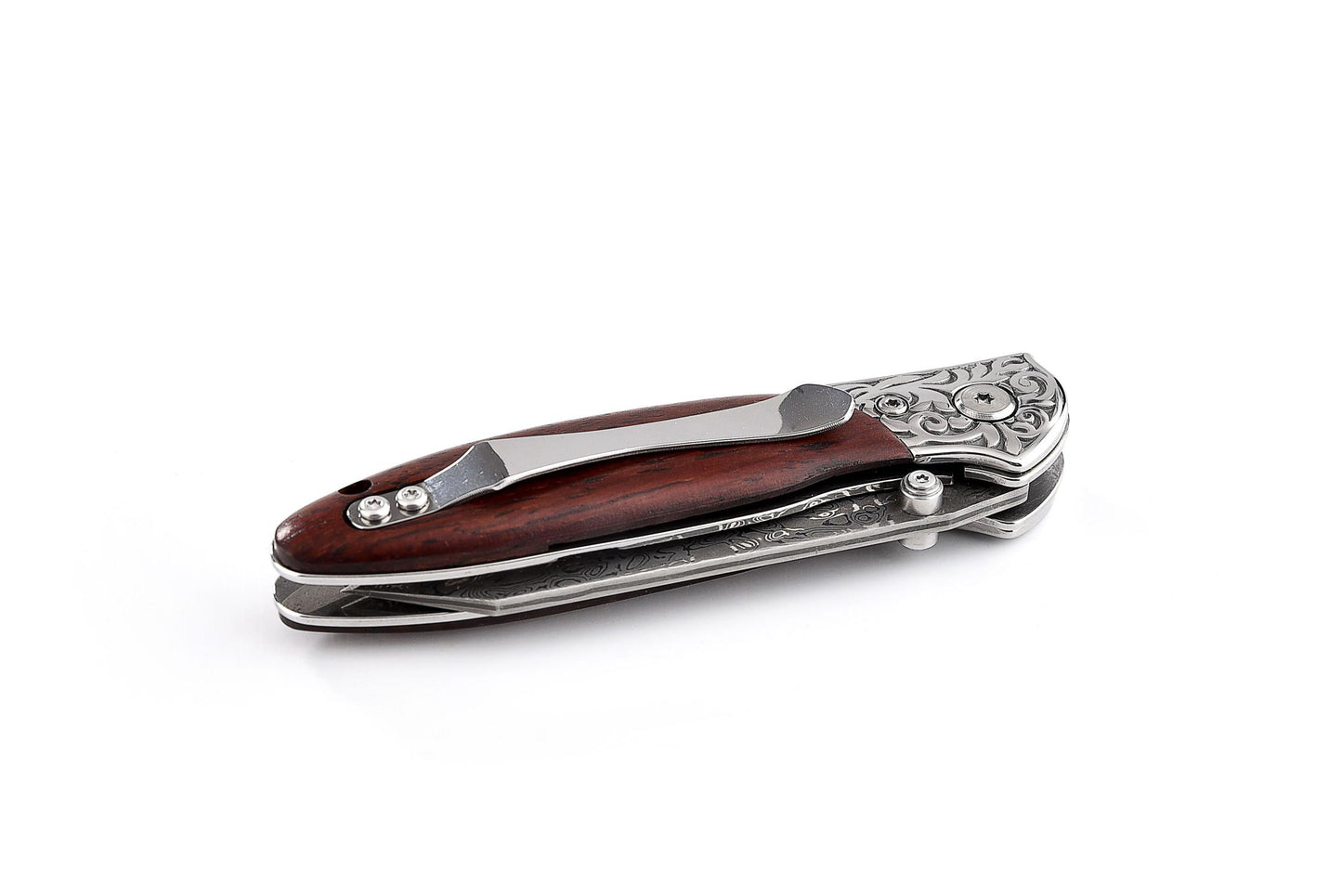 Koch Knives J179 - Sheepsfoot EDC Damascus Folding Knife