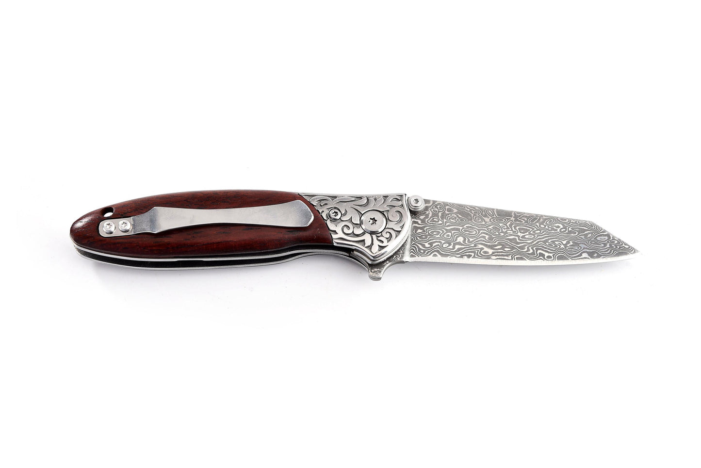 Koch Knives J179 - Sheepsfoot EDC Damascus Folding Knife