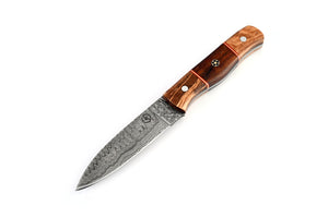 Koch Damascus Bush Knife with Olive and Rosewood Handle DHK-BKROW