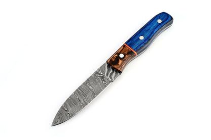 Koch Bush Knife with Red and Blue Pakka Wood Handle DHK-BKBRM