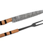 Koch Carbon Damascus Carving Set with Olive Wood Handles SCZ-702