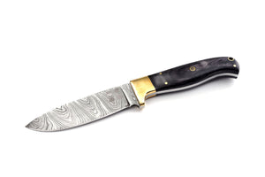 Koch Twisted Damascus Outdoor Utility Tool: Pakka Wood, Brass Bolster MT-D-0106