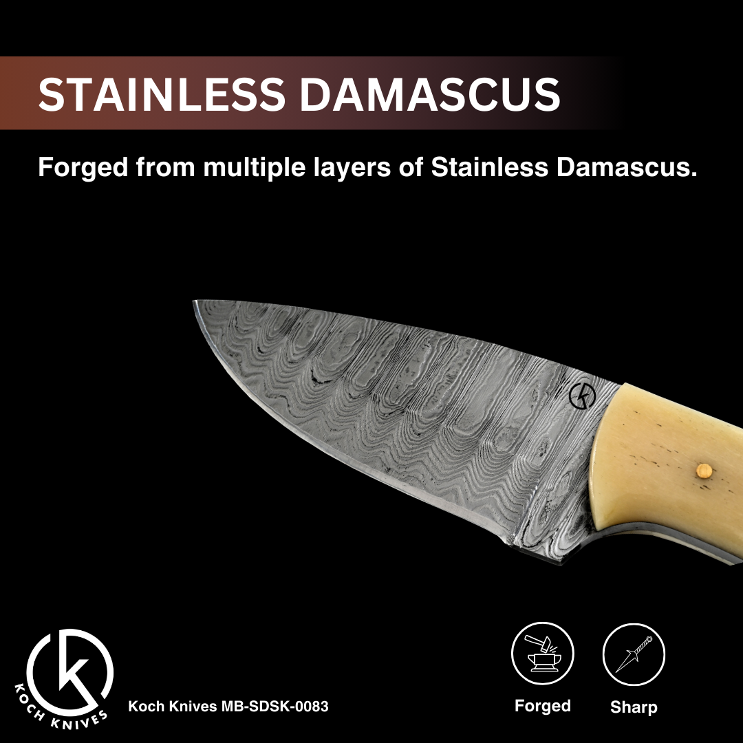 Koch Handmade Stainless Damascus Skinner - MB-SDSK-0083