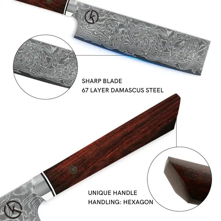 Koch Knives Stainless Damascus Nakiri Knife - KK683
