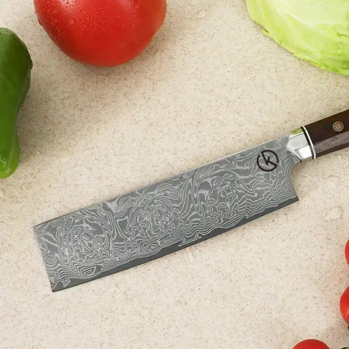 Koch Knives Stainless Damascus Nakiri Knife - KK683