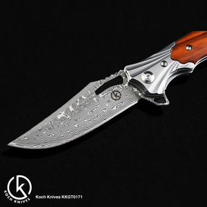 Koch – Damascus Steel – Clip Point Folding Utility – KKGT0171
