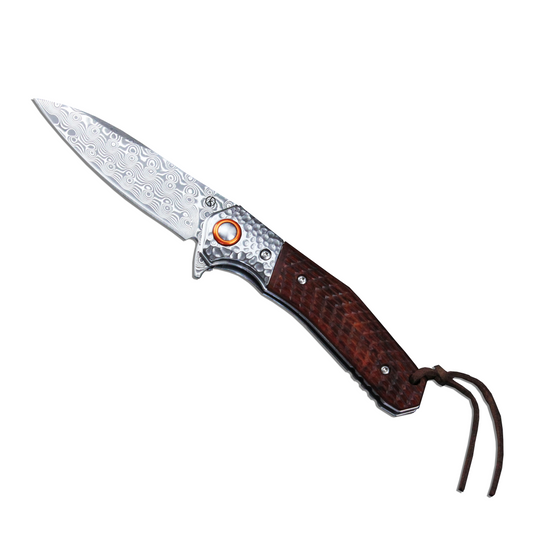 Koch Knives Premium Stainless Damascus KKGT307BR Folding Knife