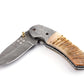Koch Damascus Biltong Folding Utility Tool (Ram Horn Handle) YV-F9