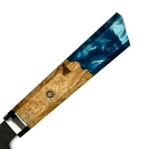 Anjin-Sama – Kurouchi Hammered Damascus- Santoku Chef Utensil  – DMS-254F