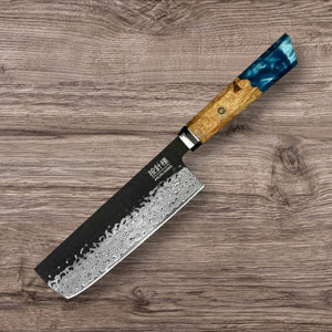 Anjin-Sama – Kurouchi Hammered Damascus - Nakiri Chef Utensil  – DMS-254C